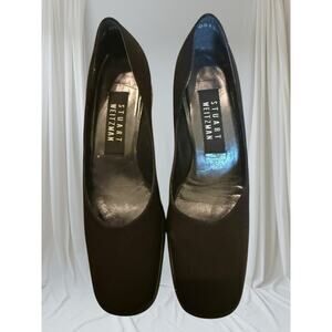 Vintage Stuart Weitzman Black Leather Slip On Pumps - Size 8
